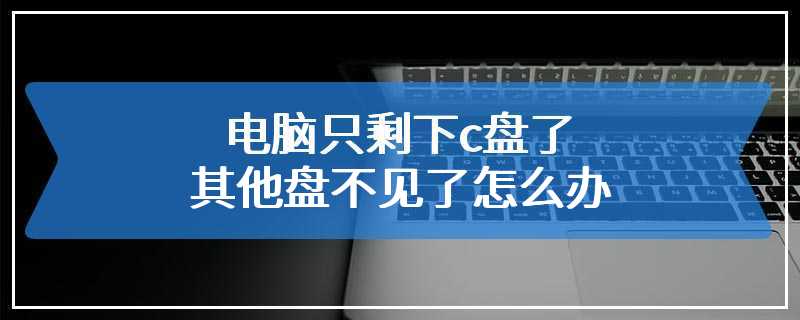 电脑只剩下c盘了其他盘不见了怎么办