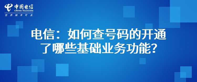 电信：如何查号码的开通了哪些基础业务功能？