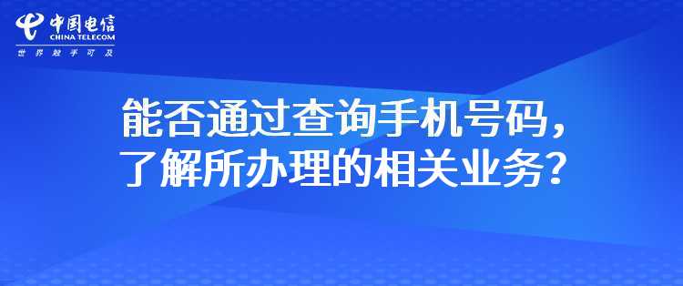 电信：能否通过查询手机号码，了解所办理的相关业务？