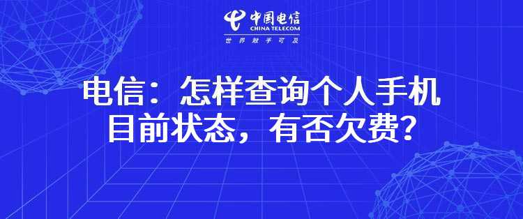 电信：怎样查询个人手机目前状态，有否欠费？