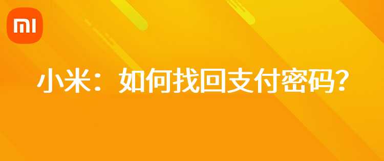 小米：如何找回支付密码？