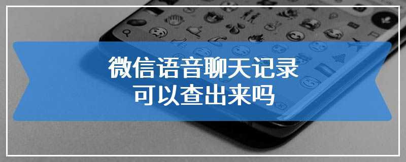 微信语音聊天记录可以查出来吗