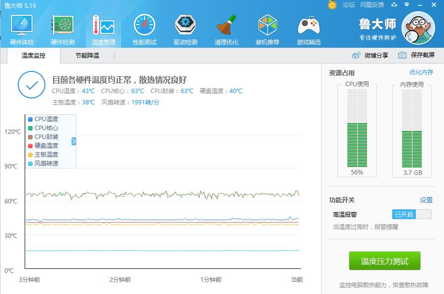 鲁大师检测的温度准不准