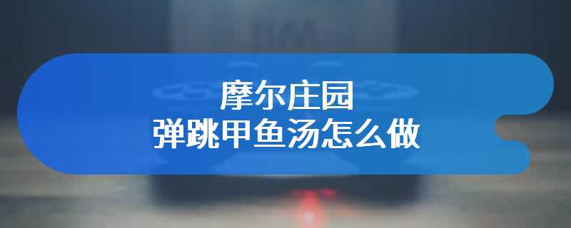 摩尔庄园弹跳甲鱼汤怎么做