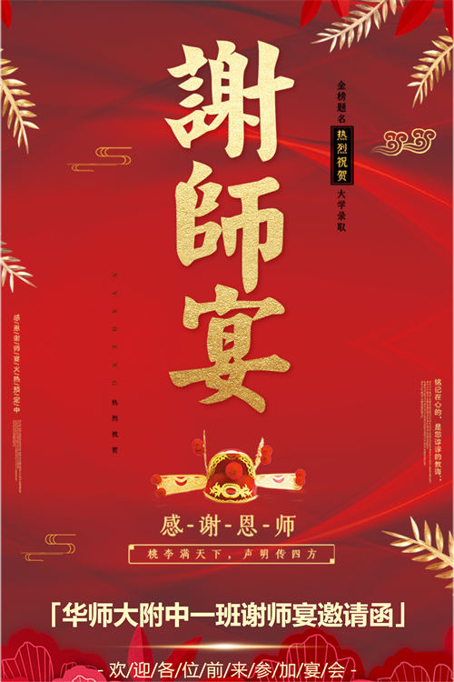 高考毕业宴师邀请函制作教程(19)