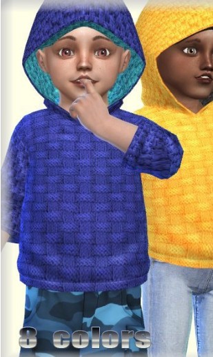 模拟人生4儿童彩色毛衣连帽衫MOD