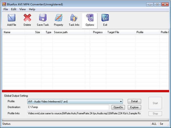 Bluefox AVI MP4 Converter(AVI/MP4视频格式转换)