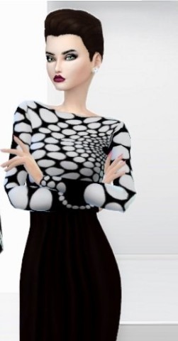模拟人生4黑白优雅连衣裙MOD