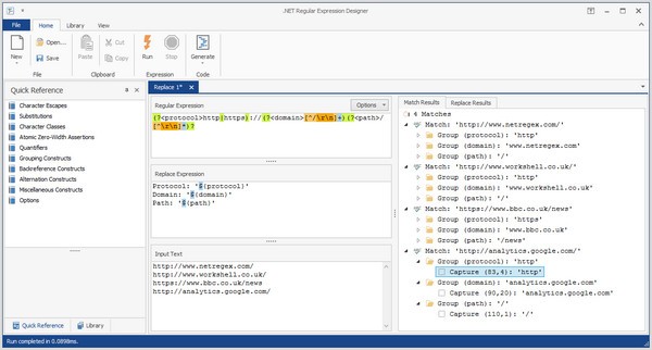 .NET Regular Expression Designer