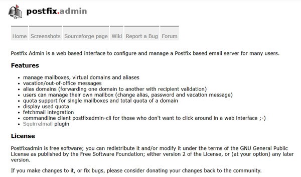 Postfix Admin(Web管理工具)