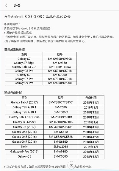 三星发布发布了最新的升级公告：三星C5也有戏