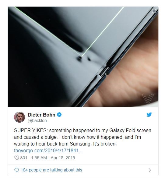 售价2000美元三星Galaxy Fold折叠手机两天就集体坏掉了(3)