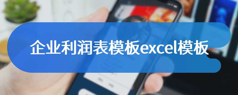 企业利润表模板excel模板