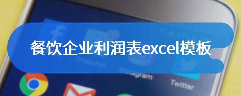 餐饮企业利润表excel模板