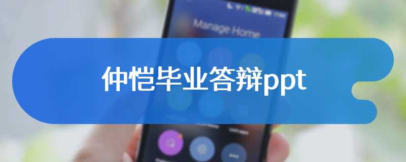 仲恺毕业答辩ppt