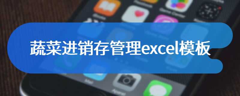 蔬菜进销存管理excel模板