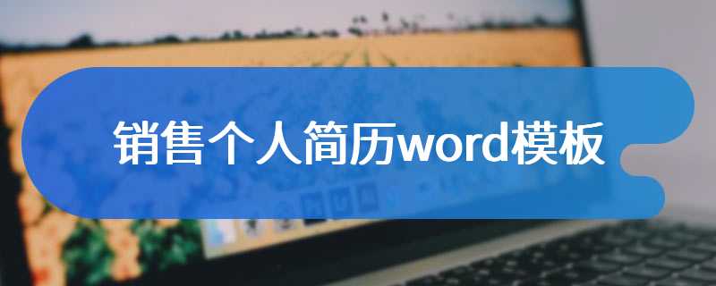 销售个人简历word模板