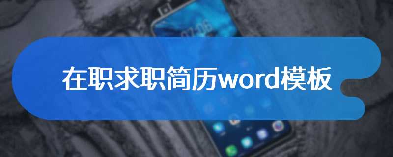 在职求职简历word模板