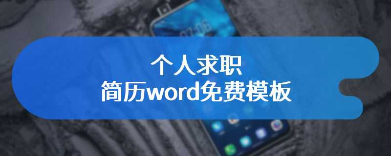 个人求职简历word免费模板