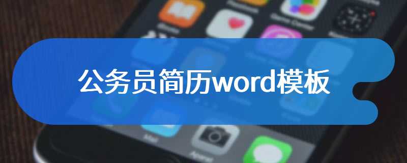 公务员简历word模板