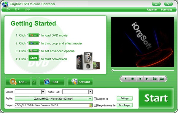 iOrgSoft DVD to Zune Converter(视频转换软件)