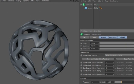 trypogen(C4D多边形镂空插件)