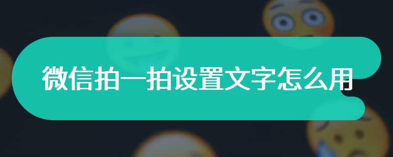 微信拍一拍设置文字怎么用