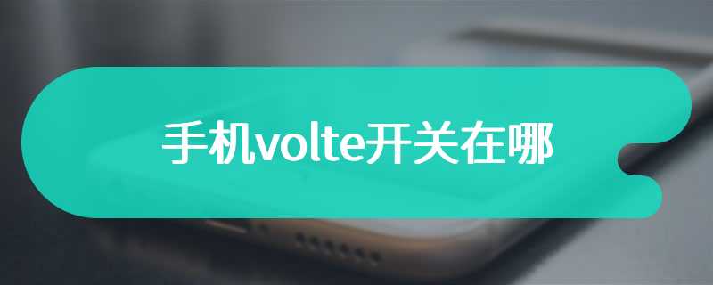 手机volte开关在哪