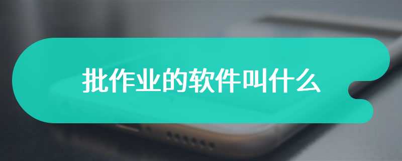 批作业的软件叫什么