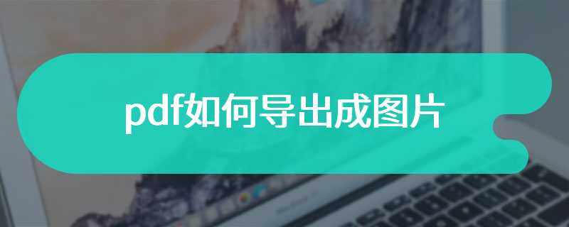 pdf如何导出成图片