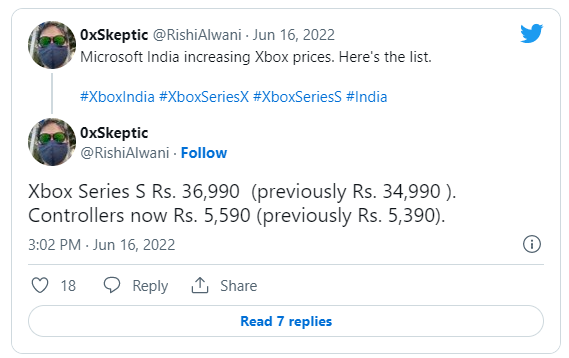 微软 Xbox Series S 主机及配件即将在印度涨价(1)