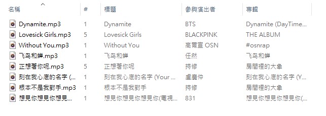 下载的歌曲