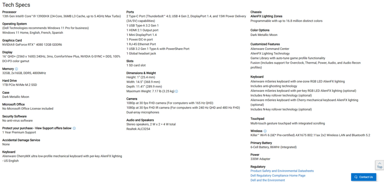 外星人 m16 海外上市：最高 i9+RTX 4080，AMD 版本将于第二季度发布(2)