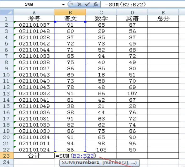 表格横竖怎么自动求和 操作步骤(2)