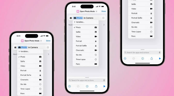 苹果 iOS 17 新特性：通过捷径可直接启用 9 种相机模式