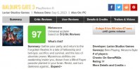 《博德之门 3》PS5 平台媒体评分解锁：M 站均分 96，此前报告该版本游戏存“性能问题”