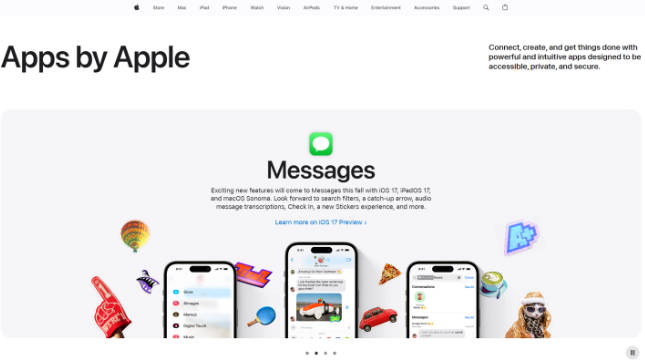 苹果上线“Apps by Apple”网站：披露旗下应用信息、展示官方 UI 设计