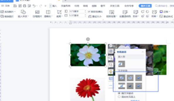 怎么在wps整齐放四张图片