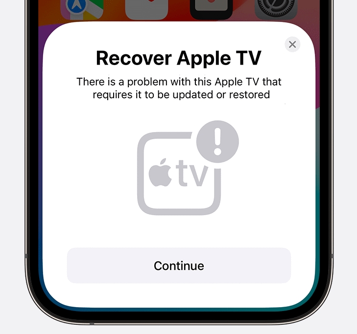 从 iOS 17 开始，用户可以使用苹果 iPhone 恢复 Apple TV(1)