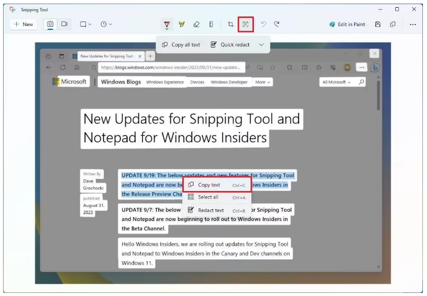 微软新版 Win11 截图工具上手：OCR 识别图片文本、音频录制等(1)