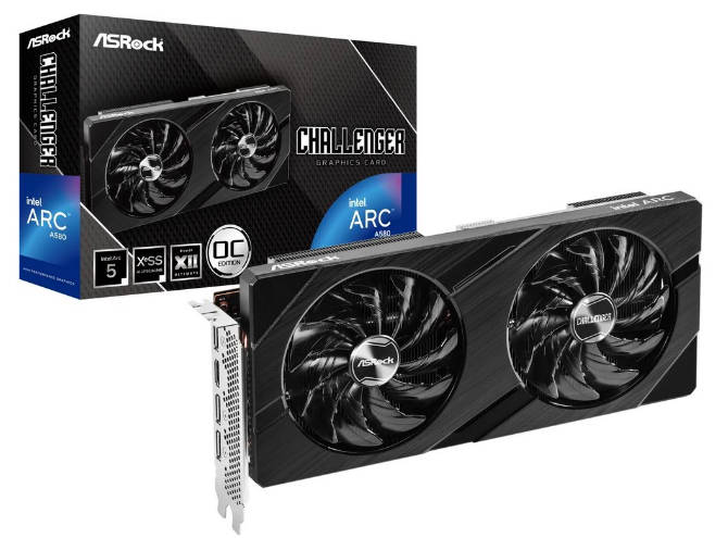 华擎锐炫 A580 挑战者 OC 显卡上架国外电商，采用 8GB GDDR6 256bit 显存