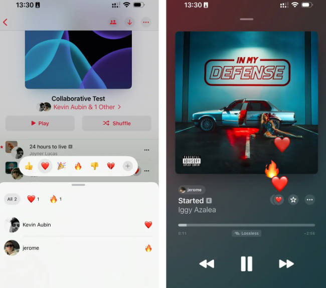 苹果 Apple Music 协作播放列表增强互动：支持 Emoji Reactions(2)