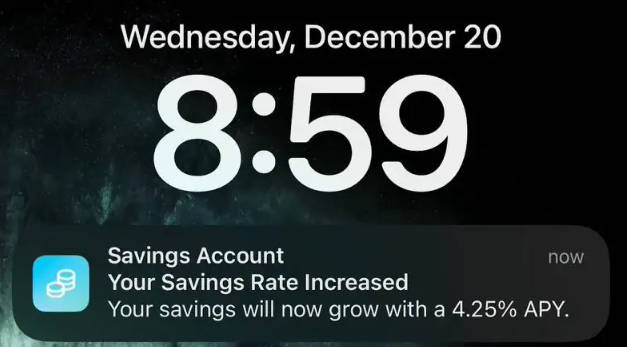 4.25%，苹果美国上调 Apple Card 储蓄账户年利率(1)