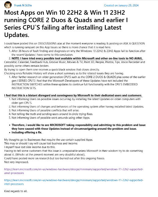 用户反馈 Win10、Win11 旧设备升级微软 1 月可选更新后预装应用黑屏闪退
