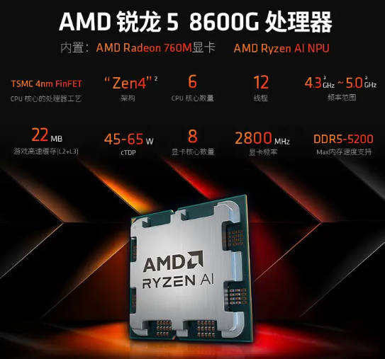 AMD 上架锐龙 5 8600G / 7 8700G 两款处理器