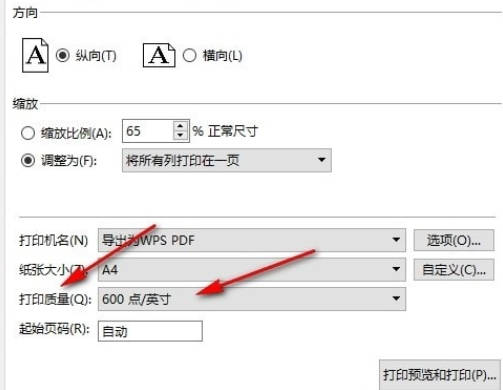 WPS如何设置打印质量(3)