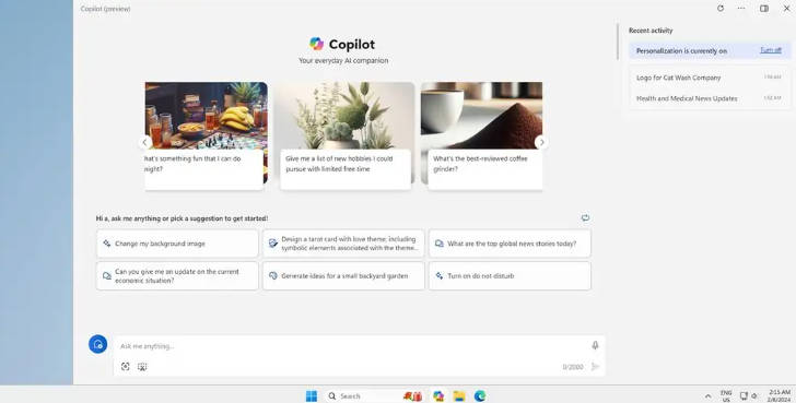 微软 Win11 预览版支持调整 Copilot 窗口尺寸，后续考虑支持全屏(1)