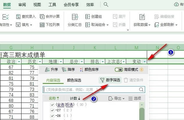 WPS如何快速筛选出负数(3)