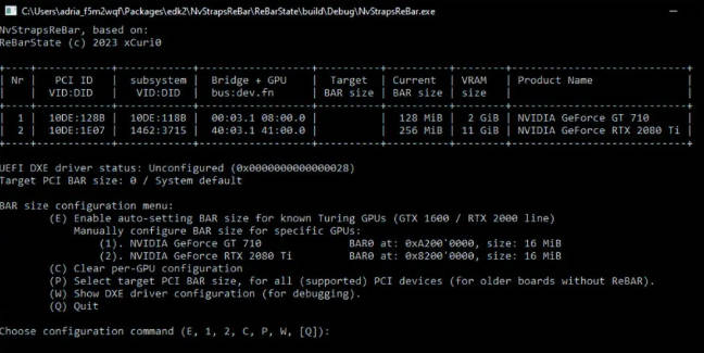 英伟达 GTX 16 和 RTX 20 系显卡现可开启 ReBAR 功能，第三方 UEFI mod 立功