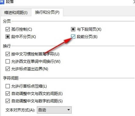 WPS文档如何设置段前分页(4)